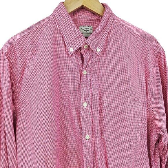 Tailored J Crew Button Down Collared Shirt Size L Red White Plaid Long Sleeve - Picture 4 of 11